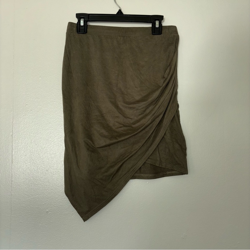 a'gaci green Asymmetrical Wrap Skirt